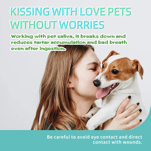 Anti-Tartar Pet Dental Powder - For dogs & cats. Freshens breath naturally & supports oral health. Mint herbal blend formula.